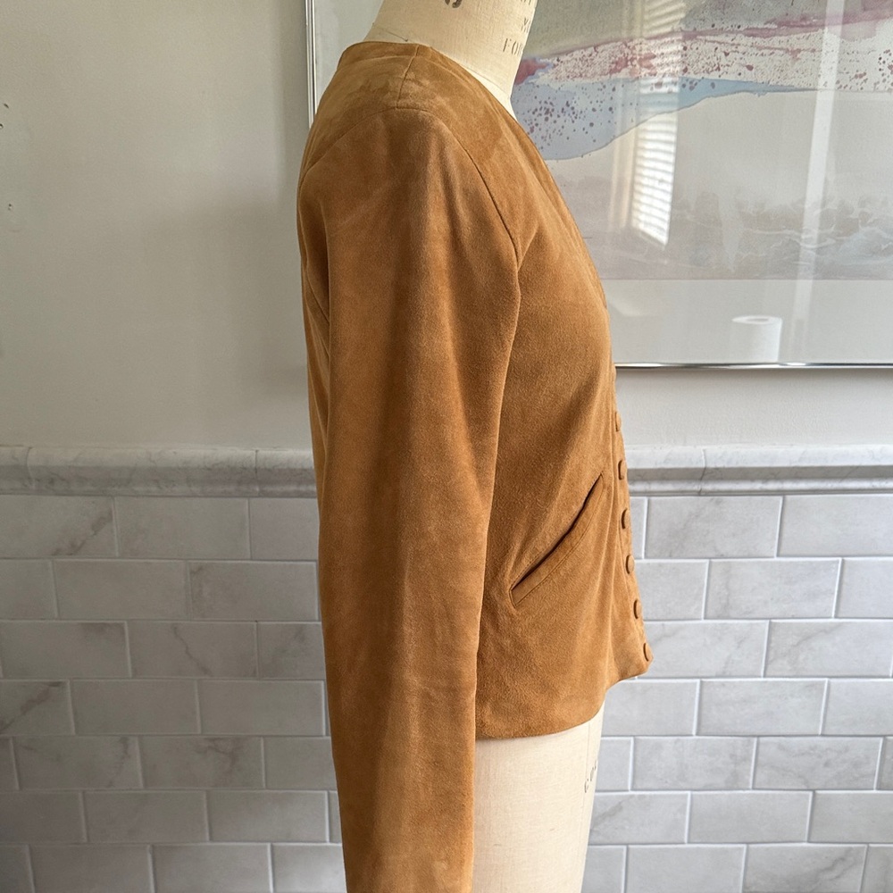 Agnes B. Suede Snap Cardigan Jacket - Picture 4 of 9